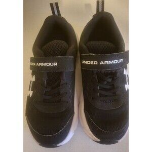 UNDER ARMOUR SURGE 4 AC 1Y KIDS’ SHOES black/white Sz 1